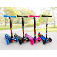 Самокат Scooter с подсветкой колес для девочки и мальчика 3 цвета