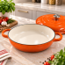 Сотейник чугунный эмалированный Orange / Котел 2,2л / Кастрюля-котел с крышкой 30 см Сотейник чугунный эмалированный Orange / Котел 2,2л / Кастрюля-котел с крышкой 30 см