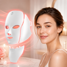 Светодиодная LED маска для лица и шеи 7в1 / Профессиональная LED-маска для светотерапии лица и шеи 7 цветов Светодиодная LED маска для лица и шеи 7в1 / Профессиональная LED-маска для светотерапии лица и шеи 7 цветов