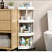 Угловой стеллаж для ванной комнаты 4 яруса, на колесиках (85х28х22см),Corner storage rack