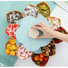 Вращающаяся складная двухъярусная конфетница SUNROZ Flower Candy Box для конфет и фруктов Вращающаяся складная двухъярусная конфетница SUNROZ Flower Candy Box для конфет и фруктов