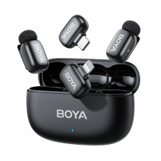 Мікрофон петличний бездротовий BOYA mini 2-01 (Type-C+Lightning) black Мікрофон петличний бездротовий BOYA mini 2-01 (Type-C+Lightning) black