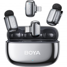 Мікрофон петличний бездротовий BOYA mini 2-01 (Type-C+Lightning) silver Мікрофон петличний бездротовий BOYA mini 2-01 (Type-C+Lightning) silver