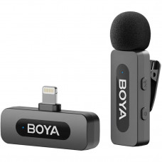 Мікрофон петличний бездротовий BOYA BY-V1 V2.0 (Lightning) black Мікрофон петличний бездротовий BOYA BY-V1 V2.0 (Lightning) black
