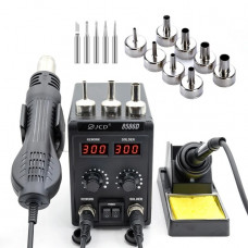 Паяльна станція JCD 750W 8586D з феном (жала I, B, K, 2.4D, 3C) Паяльна станція JCD 750W 8586D з феном (жала I, B, K, 2.4D, 3C)
