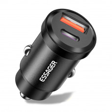 Автомобільне зарядне Essager ES-CC07 30W USB+Type-C black Автомобільне зарядне Essager ES-CC07 30W USB+Type-C black